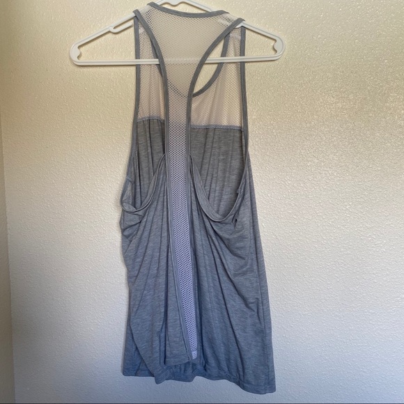 Athleta Gray Mesh Panel Racerback Tank - Picture 3 of 7